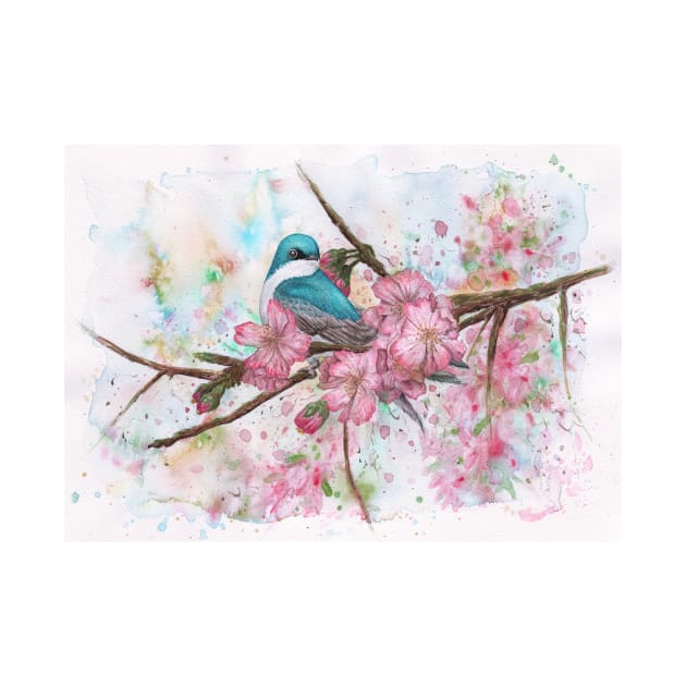 Tree Swallow Watercolor by Jarrodjvandenberg