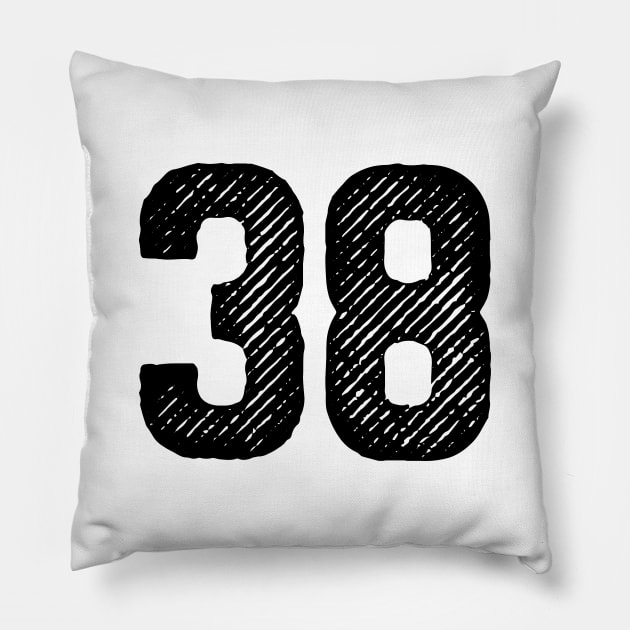 Rough Number 38 Pillow by colorsplash