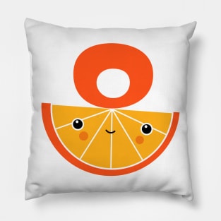 Kawaii Illustration Orange Pillow