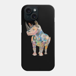 Crash of Rhinos Mechanical Rhino Psychedelic Phoenix Phone Case