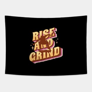 rise and grind, skateboarder Tapestry