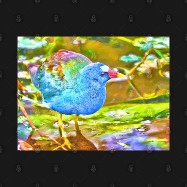 Abstracted Purple Gallinule Digital Painting by jillnightingale