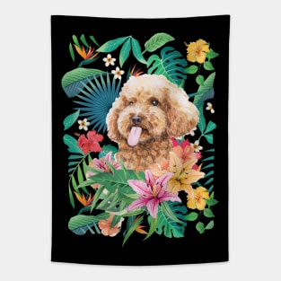 Tropical Apricot Toy Poodle 2 Tapestry