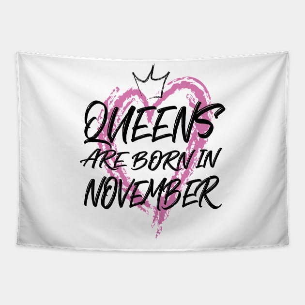 Queens are born in November Tapestry by V-shirt