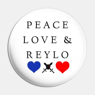 Peace, Love, & Reylo (White Design) Pin