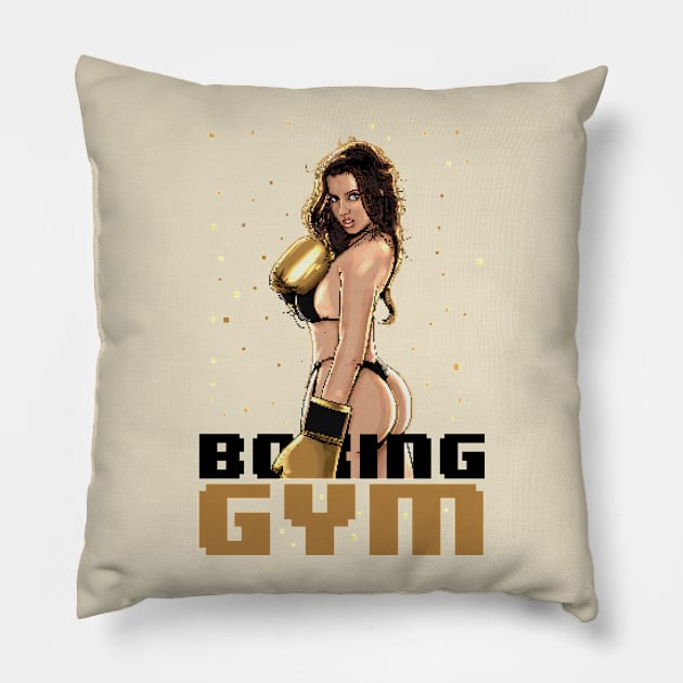 Boxing Gym 8bit Pixelart Pillow by akyanyme