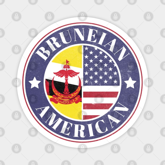 Proud Bruneian-American Badge - Brunei Flag Magnet by Yesteeyear