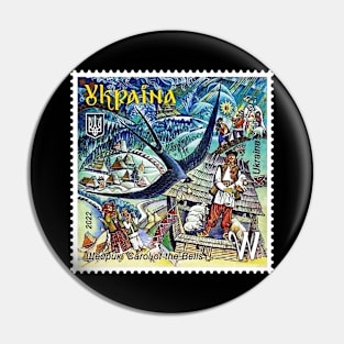 Ukraine Stamp Shchedryk, Carol of the Bells, Original Version Pin