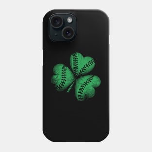 St. Patrick's Baseball Softball Shamrock Baseball Stitches Cute Baseball Lover Phone Case