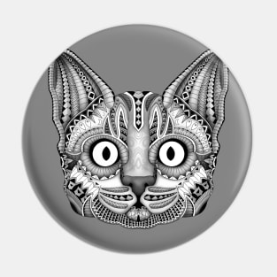 Egypt cat aztec pattern art Pin