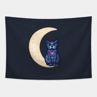 Moon cat Tapestry