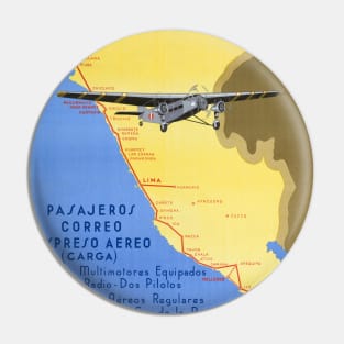 Aerovias Peruanas Peru Vintage Poster 1936 Pin