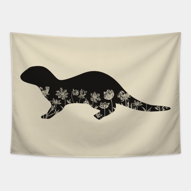 Floral Otter Tapestry by RefinedApparelLTD