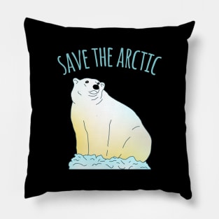 Save the arctic - polar bear doodle Pillow