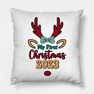 My First Christmas Reindeer Pillow