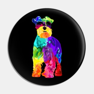 Dog Lover Gifts Mini Schnauzer Colorful Miniature Schnauzer Pin