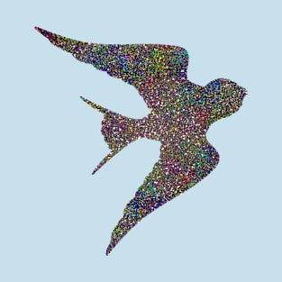 Glam Rainbow Metallic Bird T-Shirt