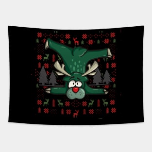 Ugly Christmas Reindeer Tapestry