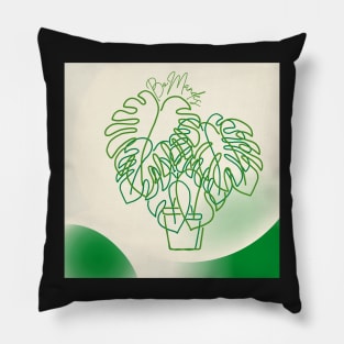 Simple monstera oneline design Pillow