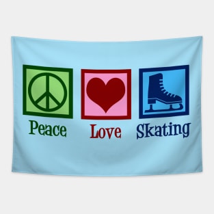 Peace Love Ice Skating Tapestry