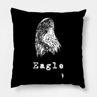 White eagle , sketch inscription Pillow