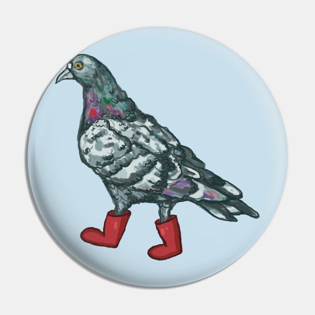 Pigeon in wellies Pin by Shadoodles