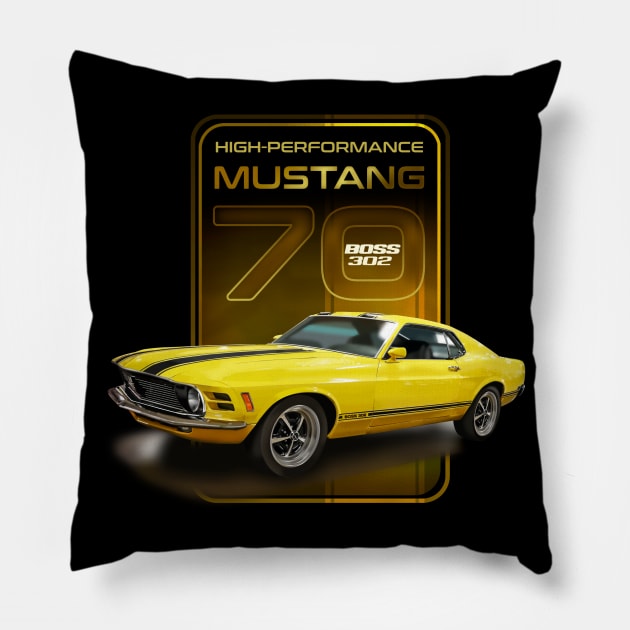 Mustang Boss 302 Pillow by hardtbonez