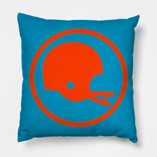 Two-Bar Helmet Minimalist Logo (Orange) Pillow