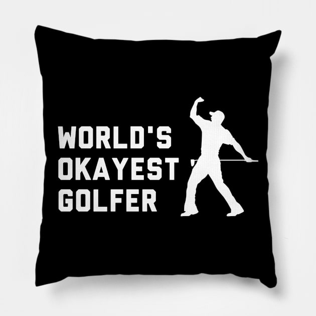 Worlds Okayest Golfer Pillow by LittleFlairTee