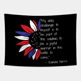 Joyful Warrior Madam VP Harris Quote Biden Inauguration 2021 Tapestry