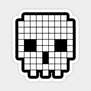 Retro Pixel Skull 8 Bit Era Geek Mens Loose Fit Cotton computer Magnet