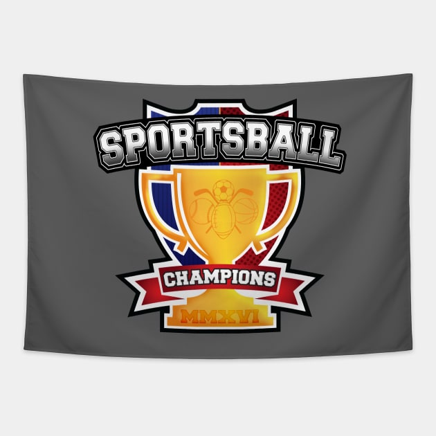 Sportsball Champions Tapestry by rexraygun