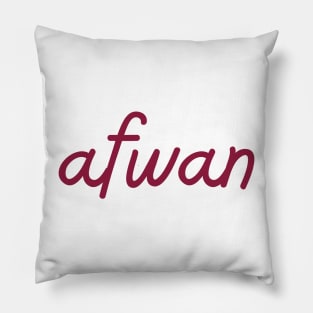 afwan - maroon red Pillow