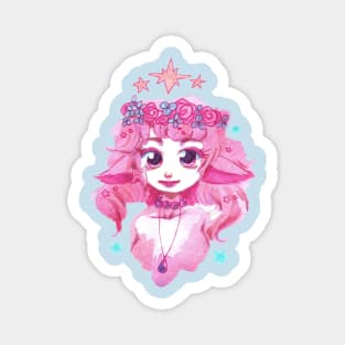 Pink Flower Crown Girl Magnet