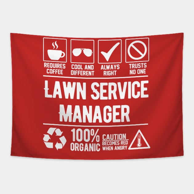 Lawn Service Manager Job (white) Tapestry by Graficof