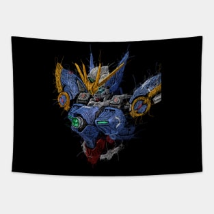 Wing Gundam Scribble Artwork Tapestry