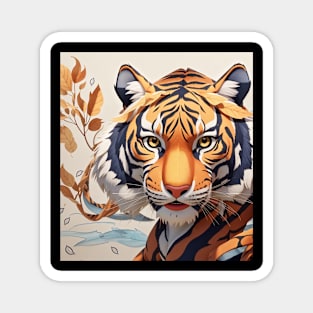 Vibrant Majesty: The Orange Tiger Encounter Magnet