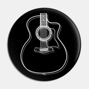 Auditorium Style Acoustic Guitar Body Outline Dark Theme Pin