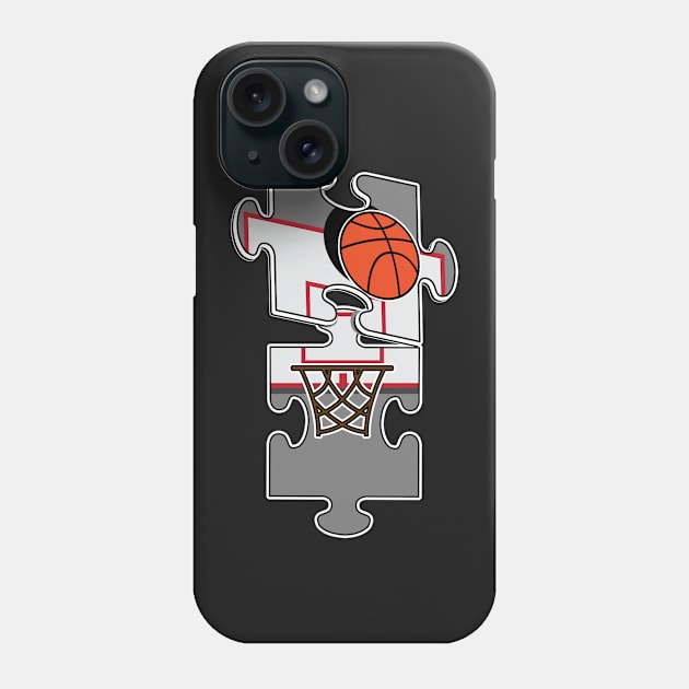 Basketball jigsaw puzzle Hoop shoot Phone Case by Redmanrooster