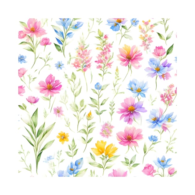 Colorful Wildflowers Pattern by UniqueMe