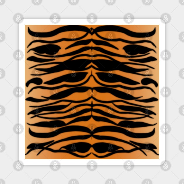 Tiger Skin Striped Pattern in Natural Colors Magnet by ButterflyInTheAttic