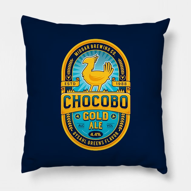 Chocobo Gold Beer Emblem Pillow by Lagelantee