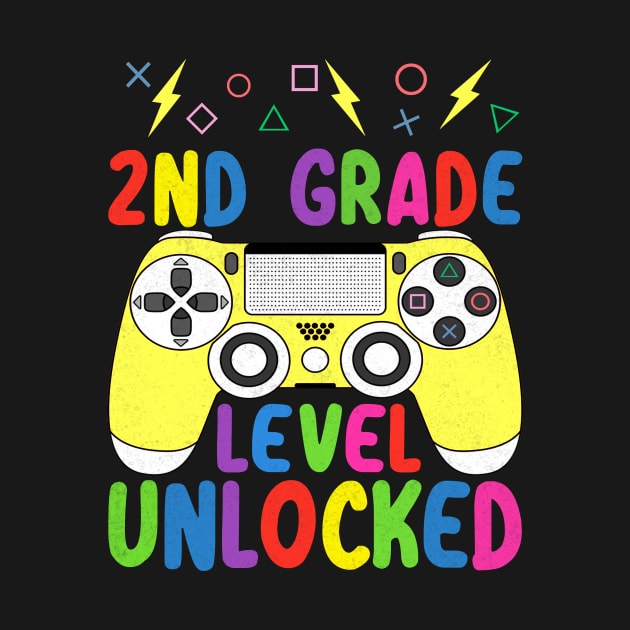 2nd Grade Level Unlocked Funny Gamer Shirt Back To School Video Gamer by FONSbually