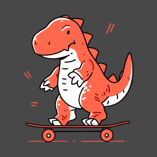 Cute Skateboarding Dinosaur T-Shirt