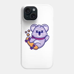 Cute koala play skateboard cartoon Phone Case