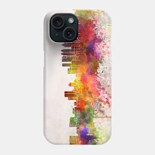 Atlanta skyline in watercolor background Phone Case