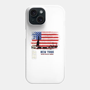 New York City with Flag Phone Case