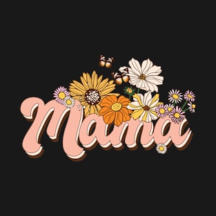 Floral Retro Mama Gift T-Shirt