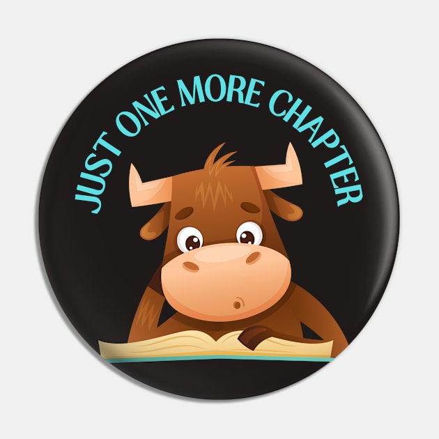 Animal reading book Just one more chapter I Love Books Bookoholic Pin by BoogieCreates