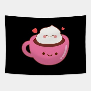 Kawaii Cute Coffee with Whip cream Tapestry